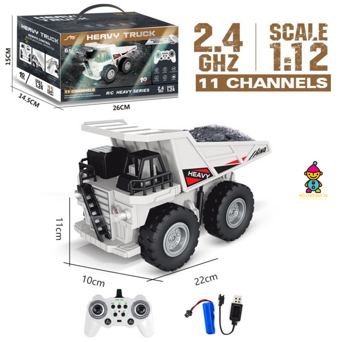 Xe ben điều khiển 11 kênh - Tỉ lệ 1:24
