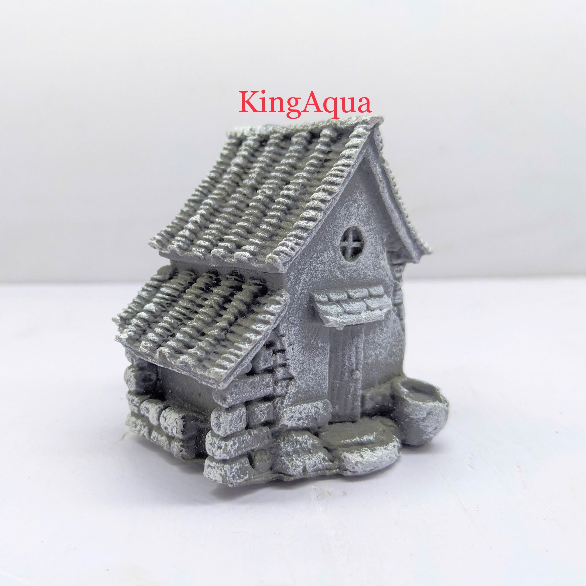 Trang trí bể - Ngôi nhà đá 2 mái nghiêng nhọn (Composite)