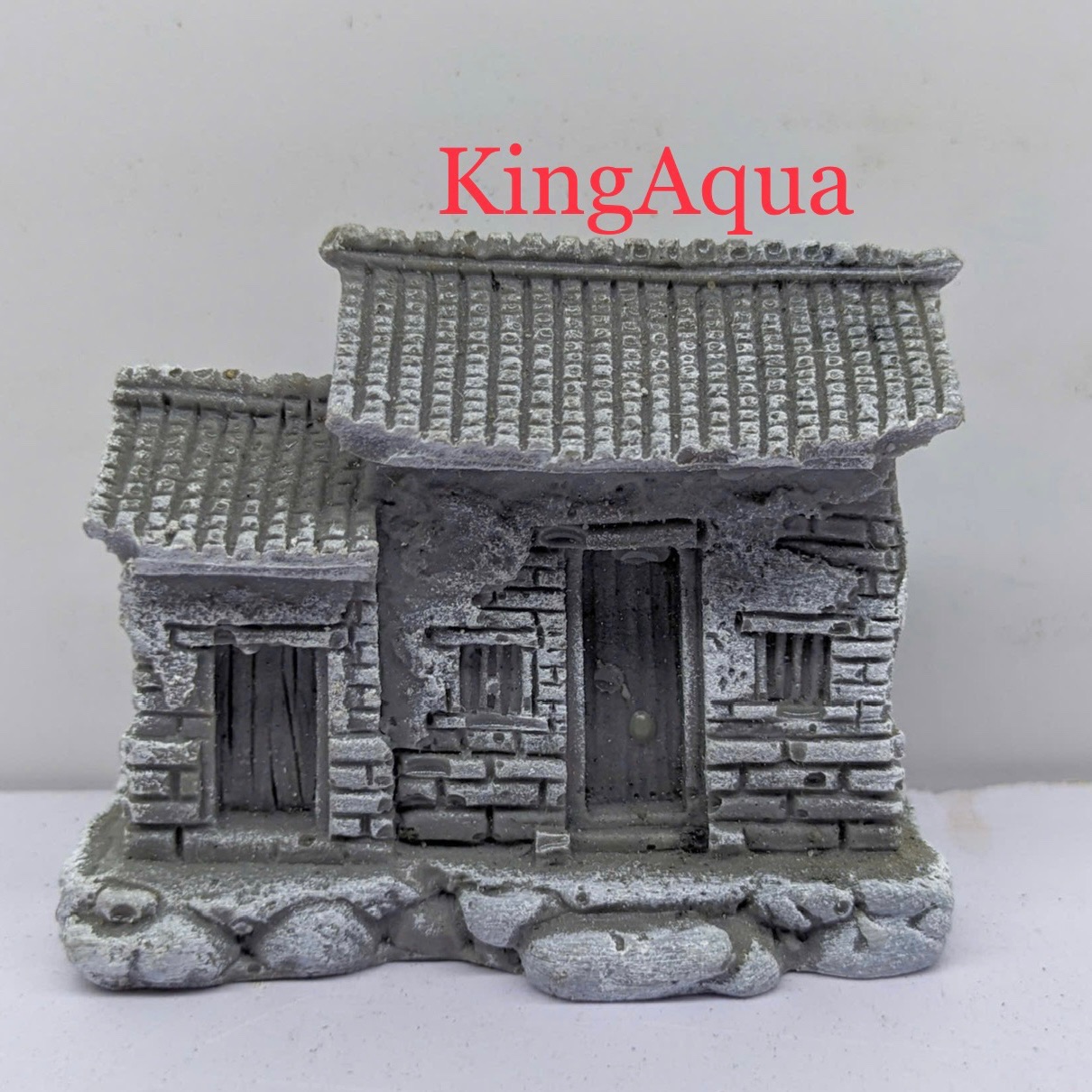 Trang trí bể - Ngôi nhà đá 2 mái thẳng bằng (Composite)