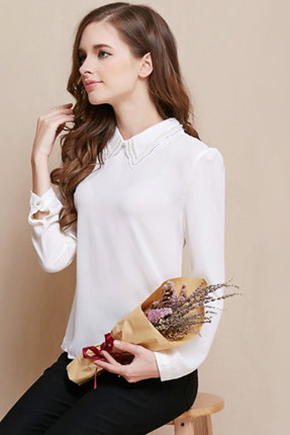 Sơ mi trắng cổ tiểu thư