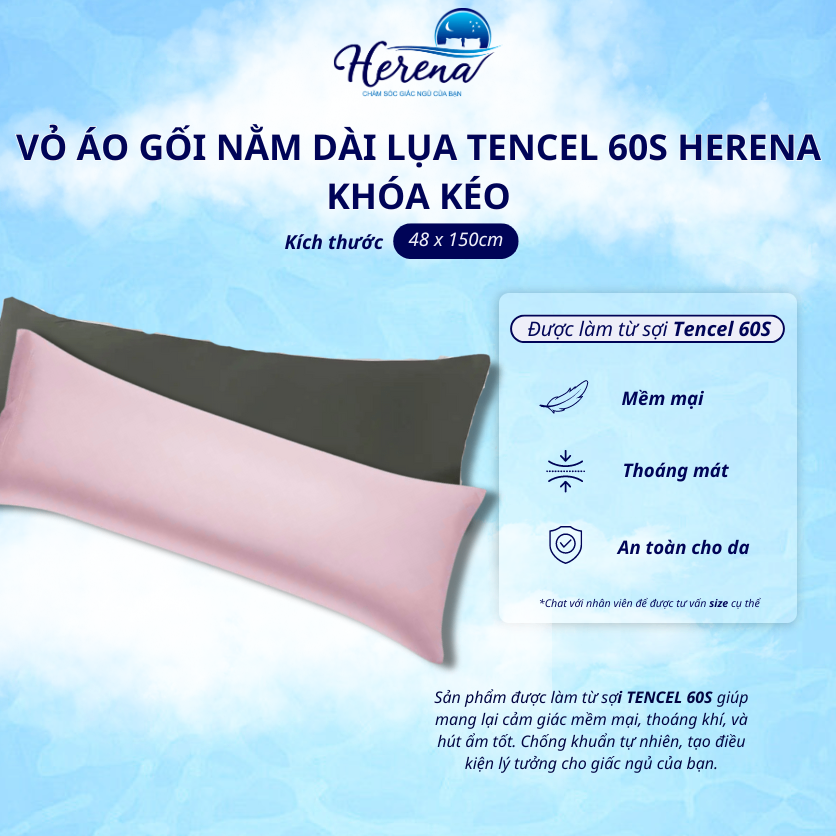 H26 vỏ gối nằm dài tencel 60s