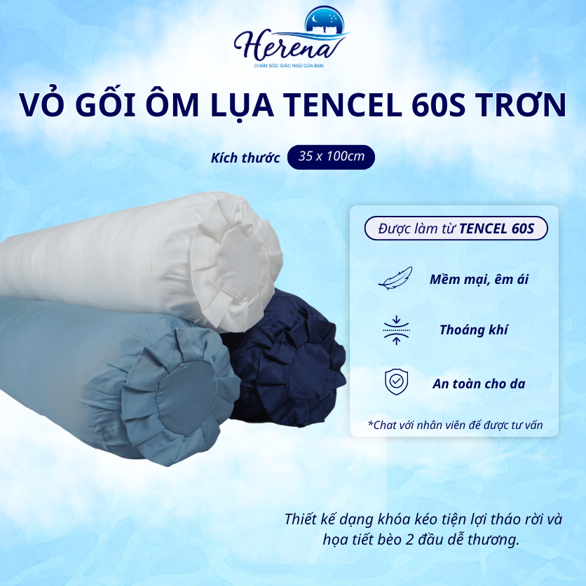 H05- vỏ gối ôm tencels 60s trơn