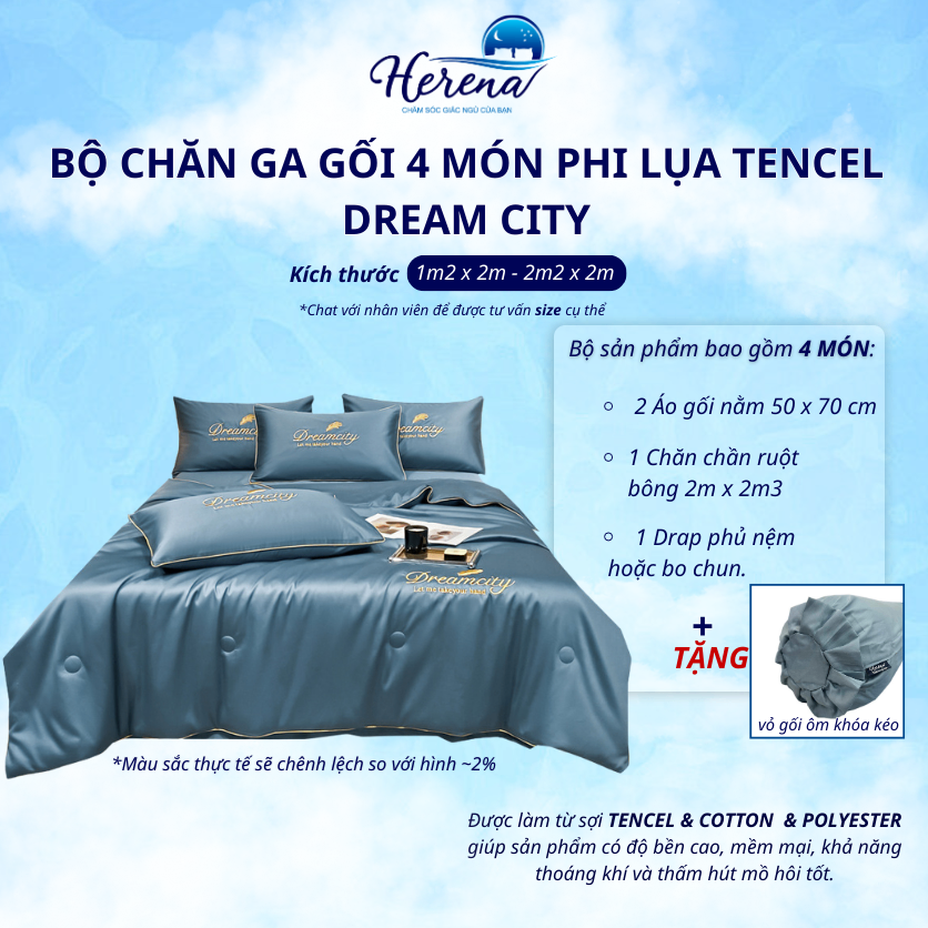 H08-chăn drap gối DEAMCITY-không viền