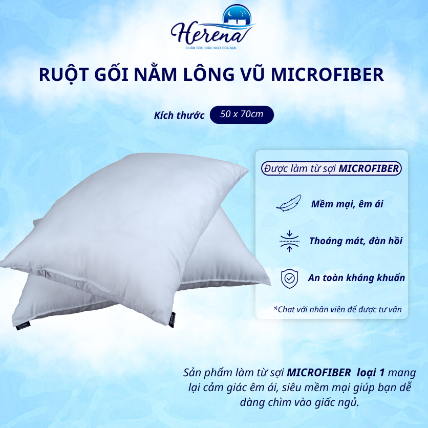 H14 ruột gối lông vũ VN - microfiber