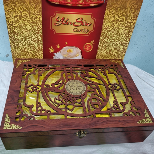 Hộp quà gỗ Vuông/Tròn 1Đ- đỏ