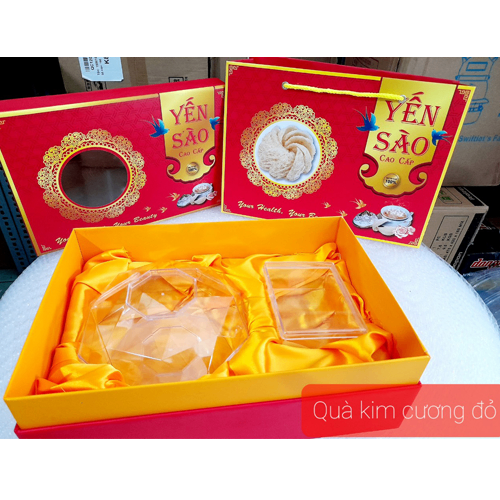 Combo Hộp quà ML-Kim cương 1 đường-Đỏ chén yến