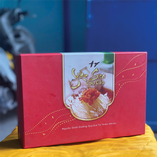 Combo Hộp quà Vuông 1 đường- đỏ trắng tổ yến