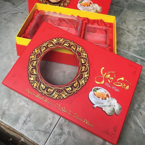 Combo Hộp quà Vuông 1 đường- đỏ ek
