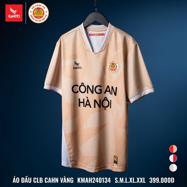 Áo thi đấu bóng đá logo CAHN FC 2024 - Vàng nâu