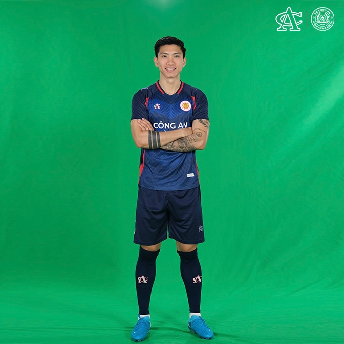 Bộ Thi Đấu Bóng Đá Logo CAHNFC 2024/25 Xanh Than