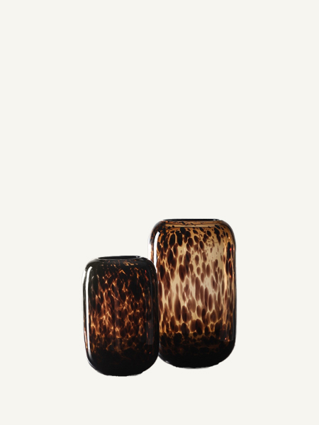 Bình cắm hoa thủy tinh Amber Leopard print glass vase