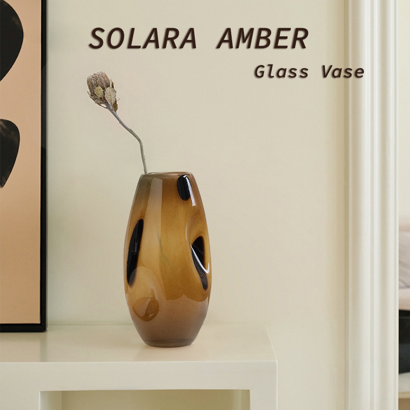 Bình thủy tinh cao cấp Solara Amber Glass Vase