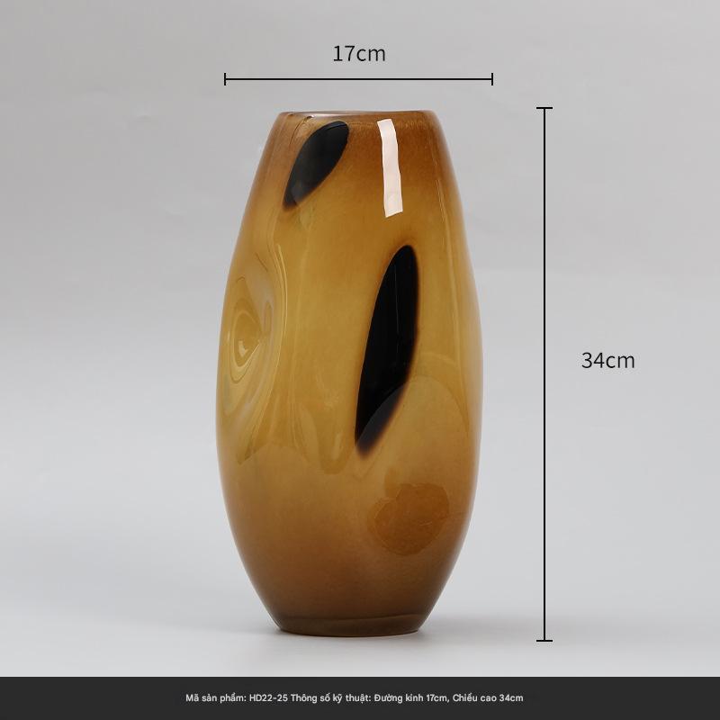 Bình thủy tinh cao cấp Solara Amber Glass Vase - Lớn