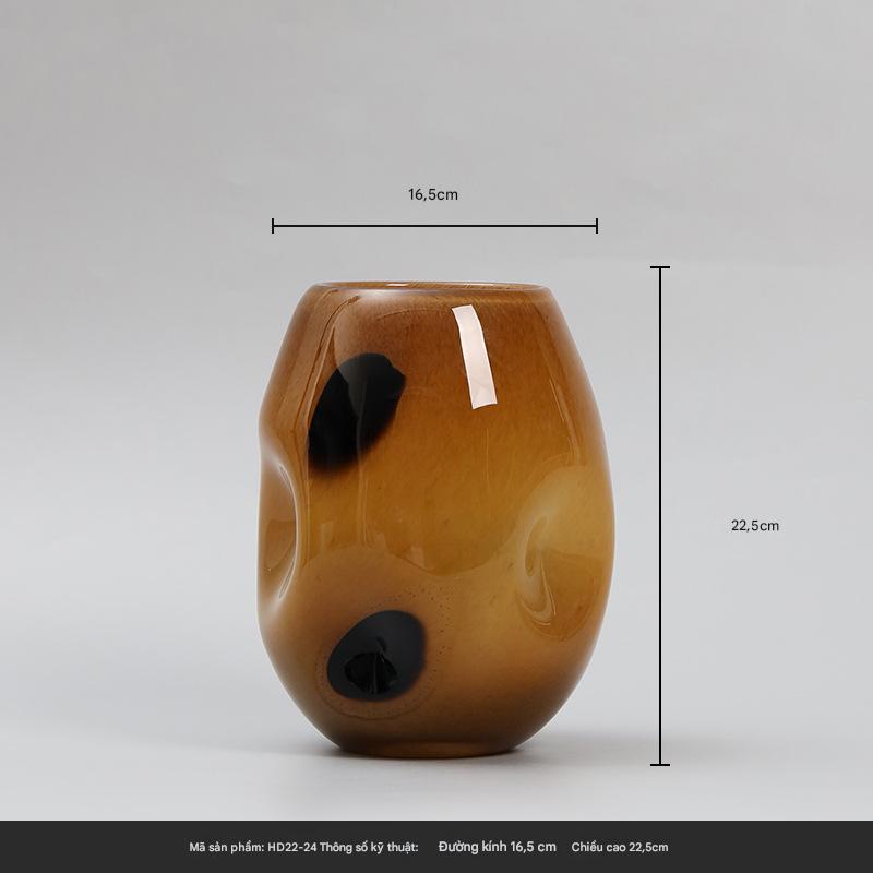 Bình thủy tinh cao cấp Solara Amber Glass Vase - Nhỏ