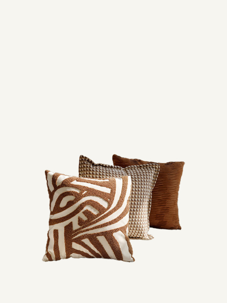 Bộ Gối Decor Sofa/Giường Ngủ Tone Nâu Mocha Sang Trọng