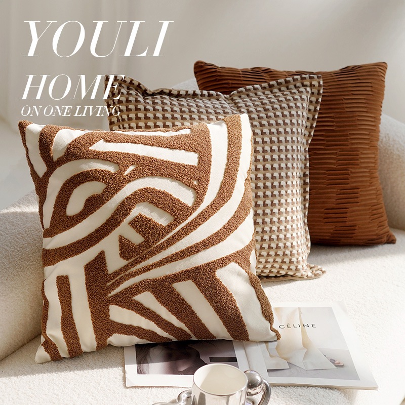 Bộ Gối Decor Sofa/Giường Ngủ Tone Nâu Mocha Sang Trọng