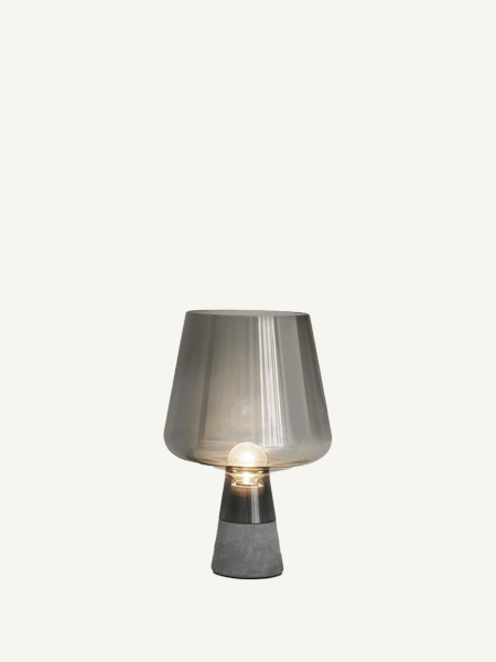 Đèn bàn thuỷ tinh cao cấp LEIMU | Industrial Glass Cement Lamp - Vàng Hồ Phách - D25*H38CM