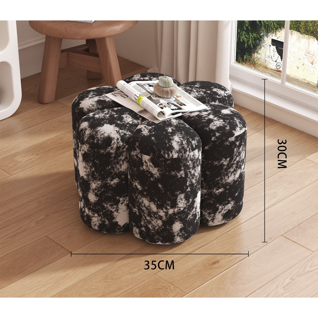 Ghế đôn sofa hình cánh hoa | Flower Shaped Ottoman - Họa tiết trăng mờ