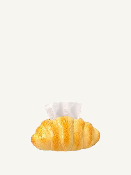 Hộp đựng giấy ăn gốm sứ hình chiếc bánh mì Croissant
