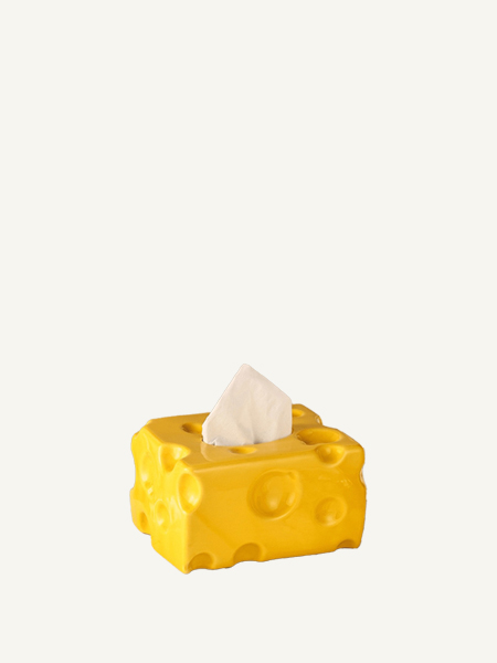 Hộp khăn giấy gốm sứ men bóng hình phô mai | Cheese Tissue Box