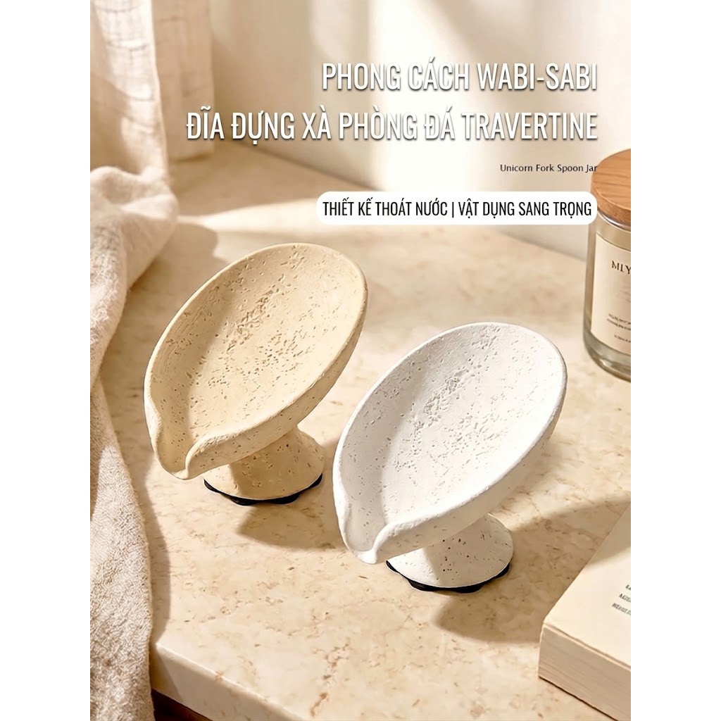 Khay đựng xà phòng đá Travertine | Wabi Sabi Travertine Soap Holder