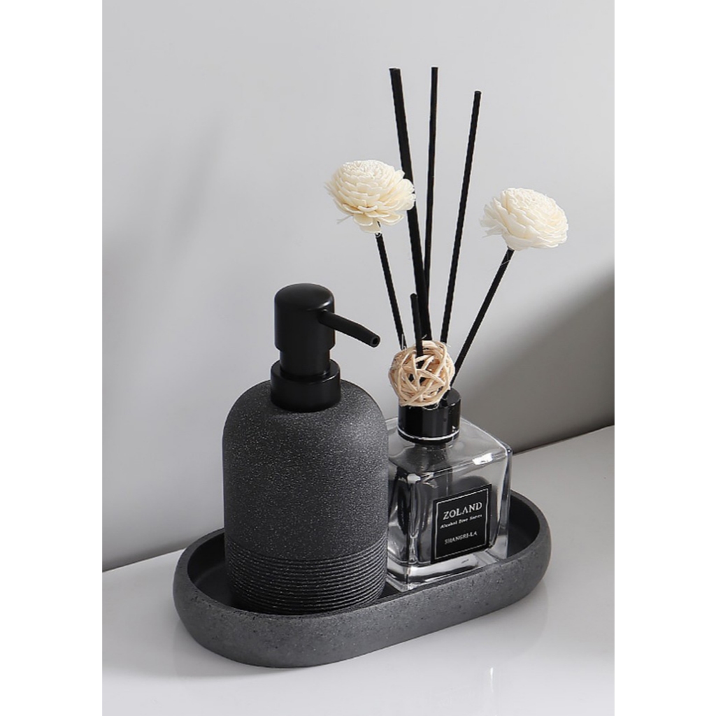 Set chai đựng dầu gội, nước rửa tay phòng tắm, phòng bếp có nút nhấn wabi-sabi