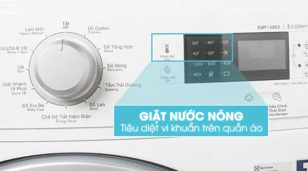 Bước 2: Chọn chế độ nước cho máy giặt