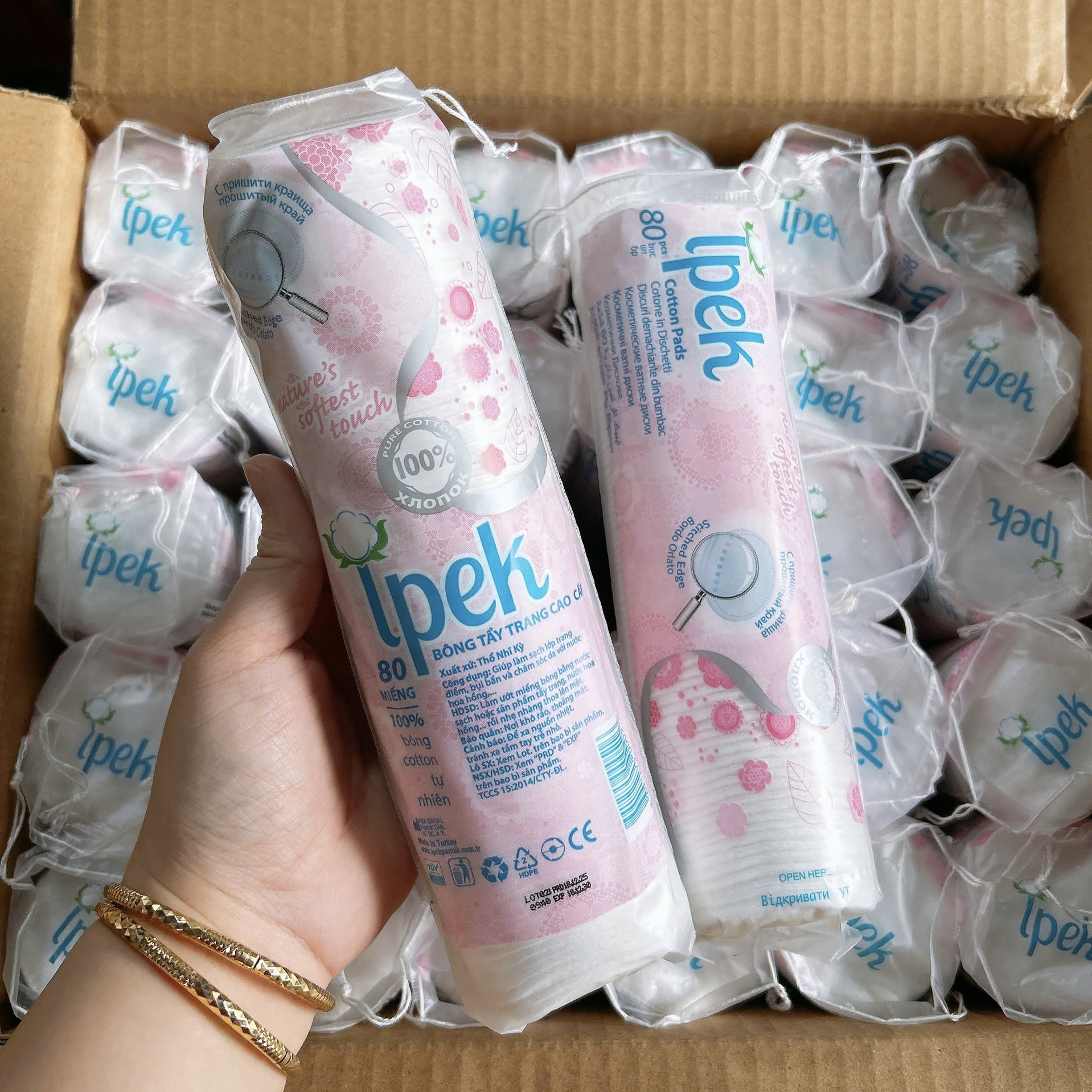 [30] Bông Tẩy Trang IPEK Siêu Mềm Mịn(80 Miếng)