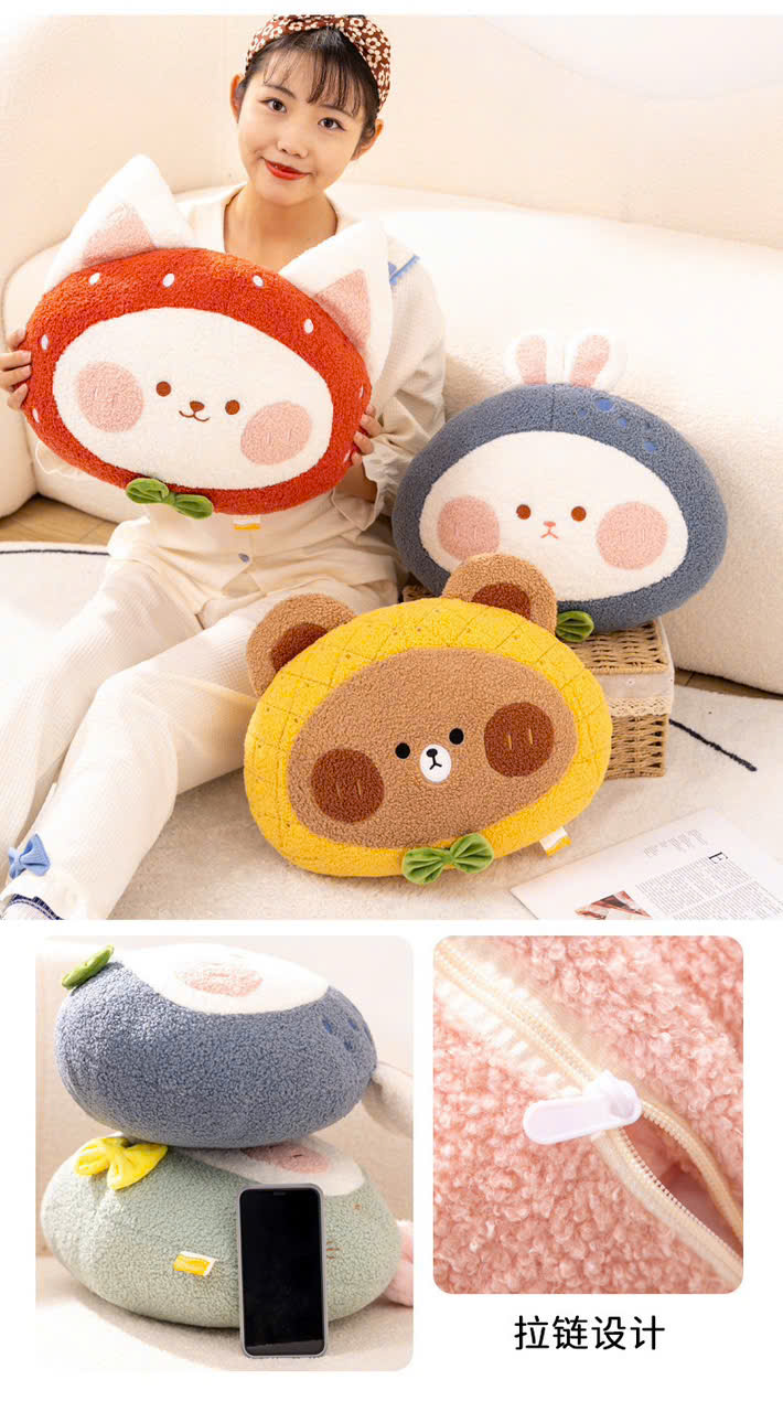 [50] Bộ Chăn Gối Văn Phòng 2in1 Hoa Qủa