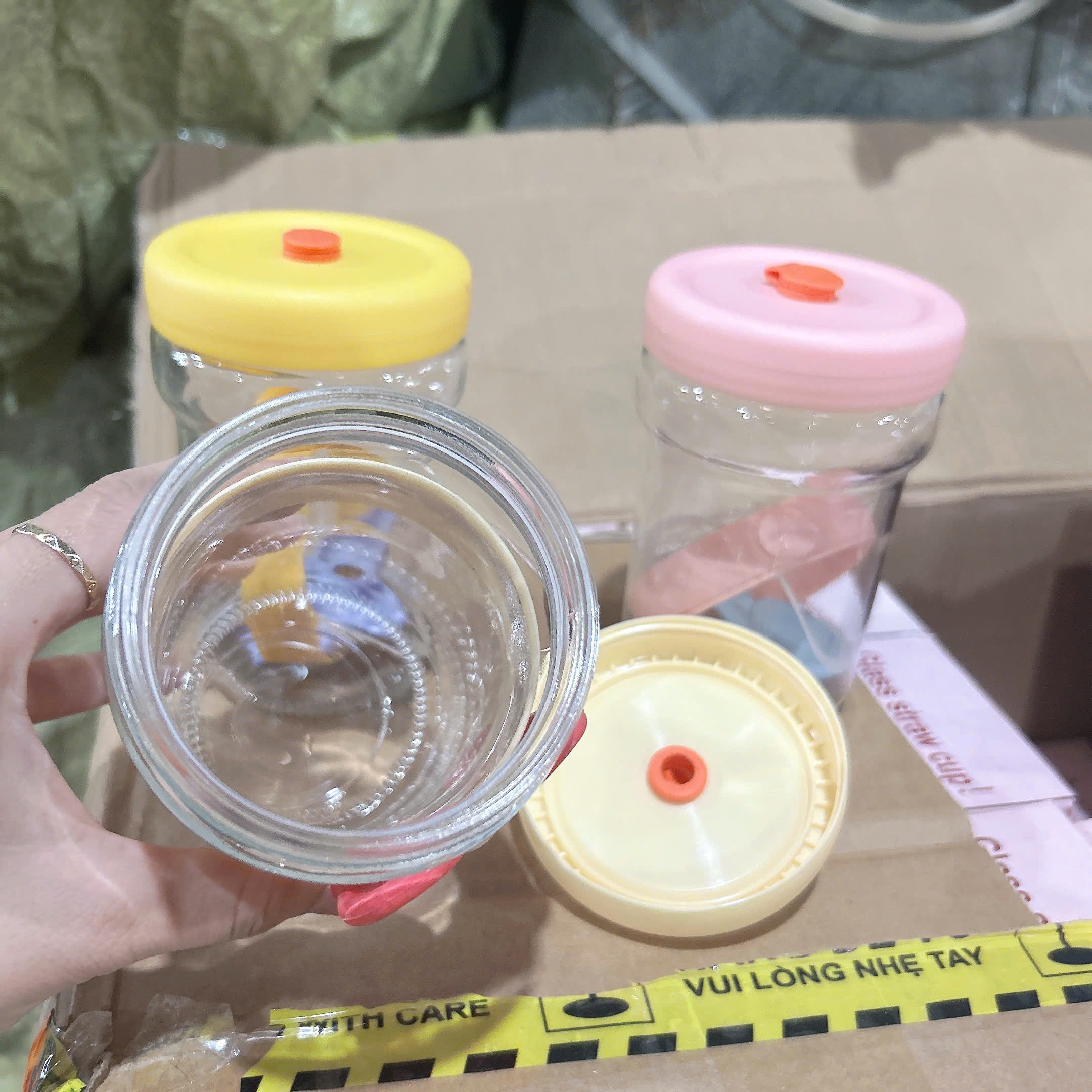 [68] Cốc Thuỷ Tinh Charm Nơ 450ml