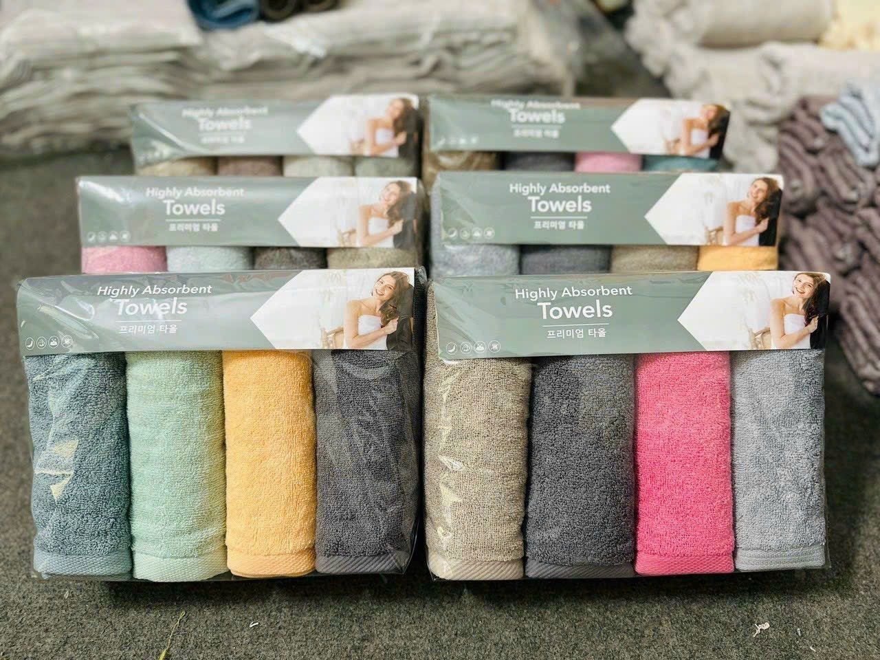 [TEX|40] Set 4 Khăn Mặt Cotton Hàn Quốc