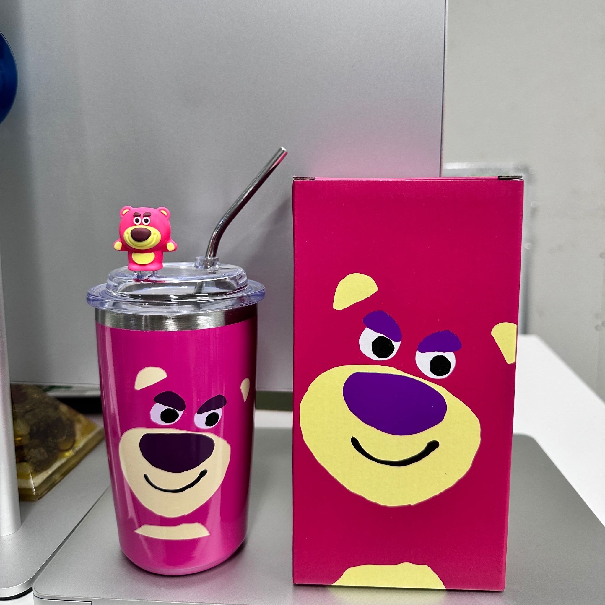 [EAT|50] Ly Giữ Nhiệt Hình Bầu Gấu Dâu 500ml