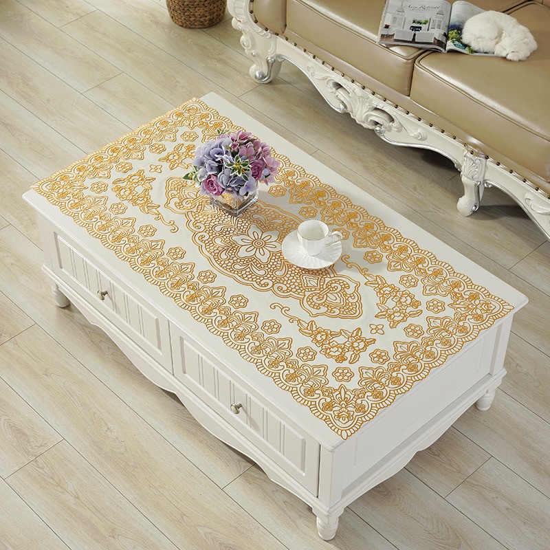 [120] Khăn Trải Bàn Nhũ Vàng 50x110cm