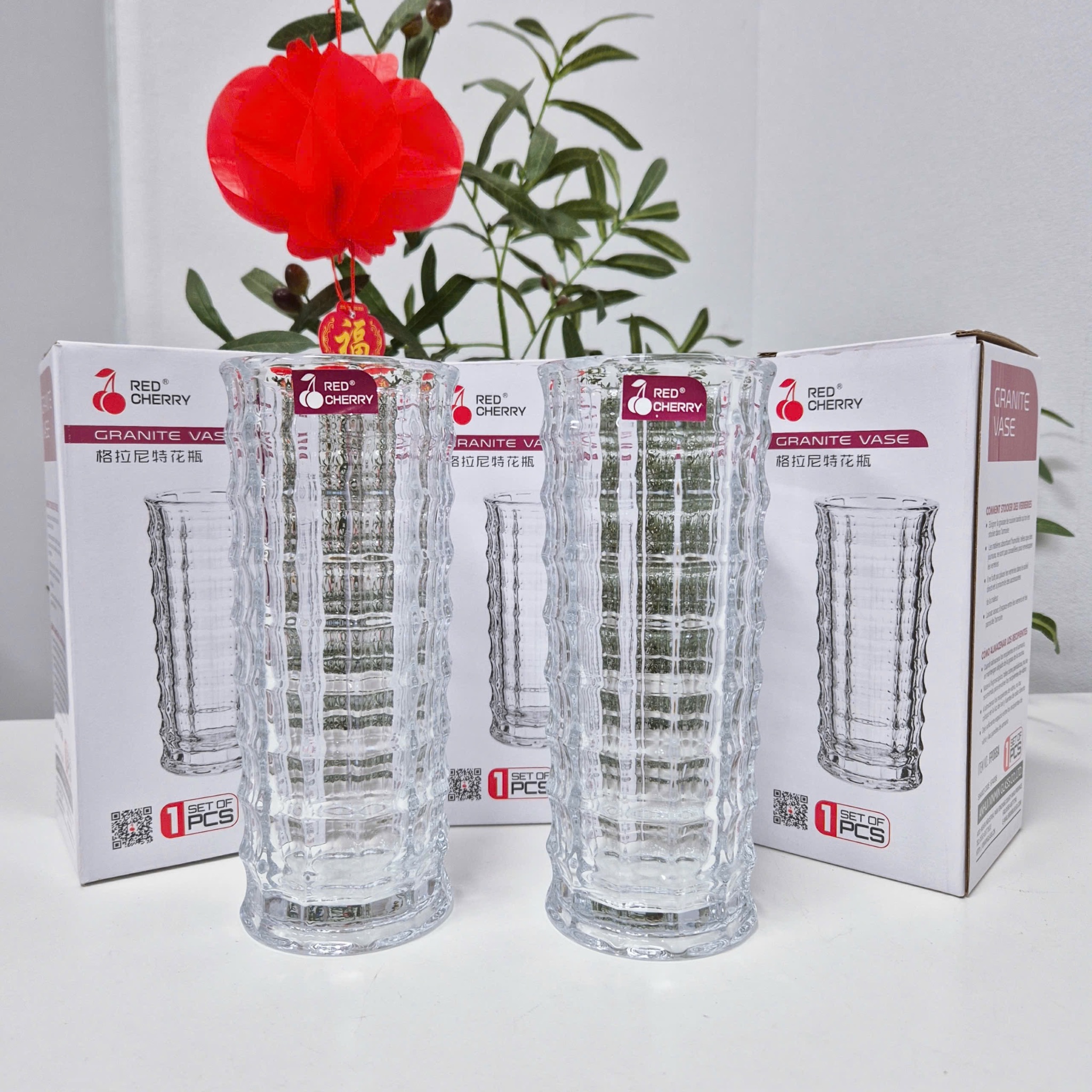 [24] Lọ Hoa Thuỷ Tinh Ống FB066A 20cm