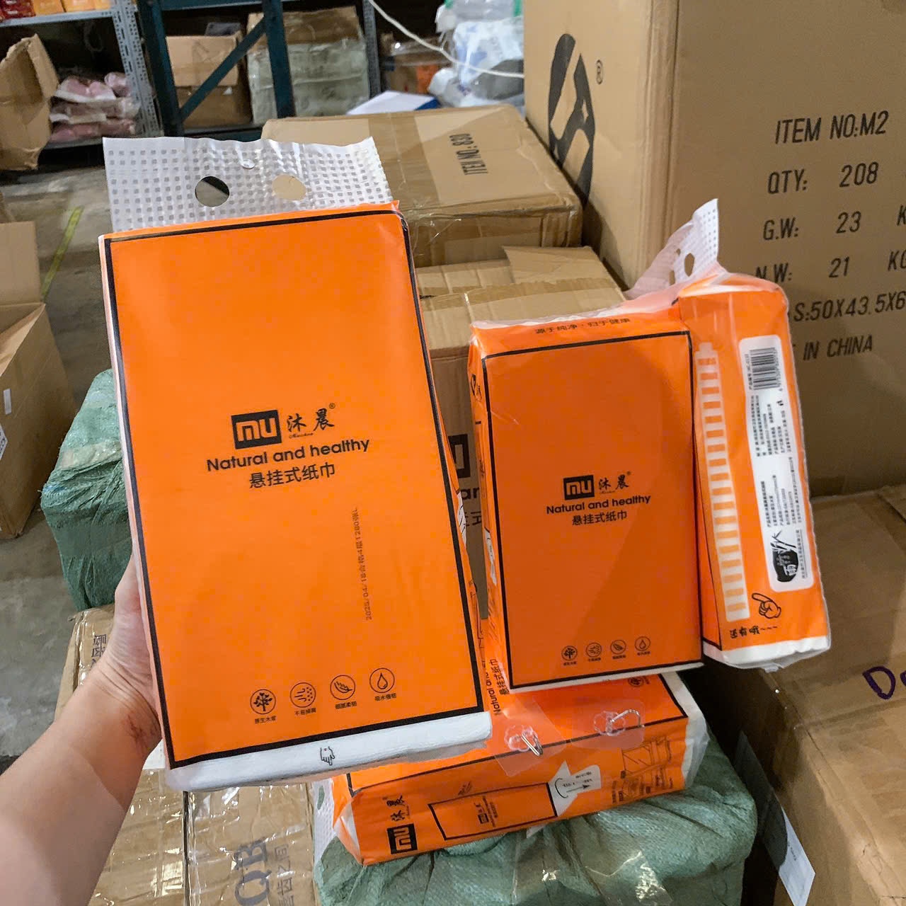 [1] Thùng 4 Gói Giấy Rút Cam Natural Hàng TQ