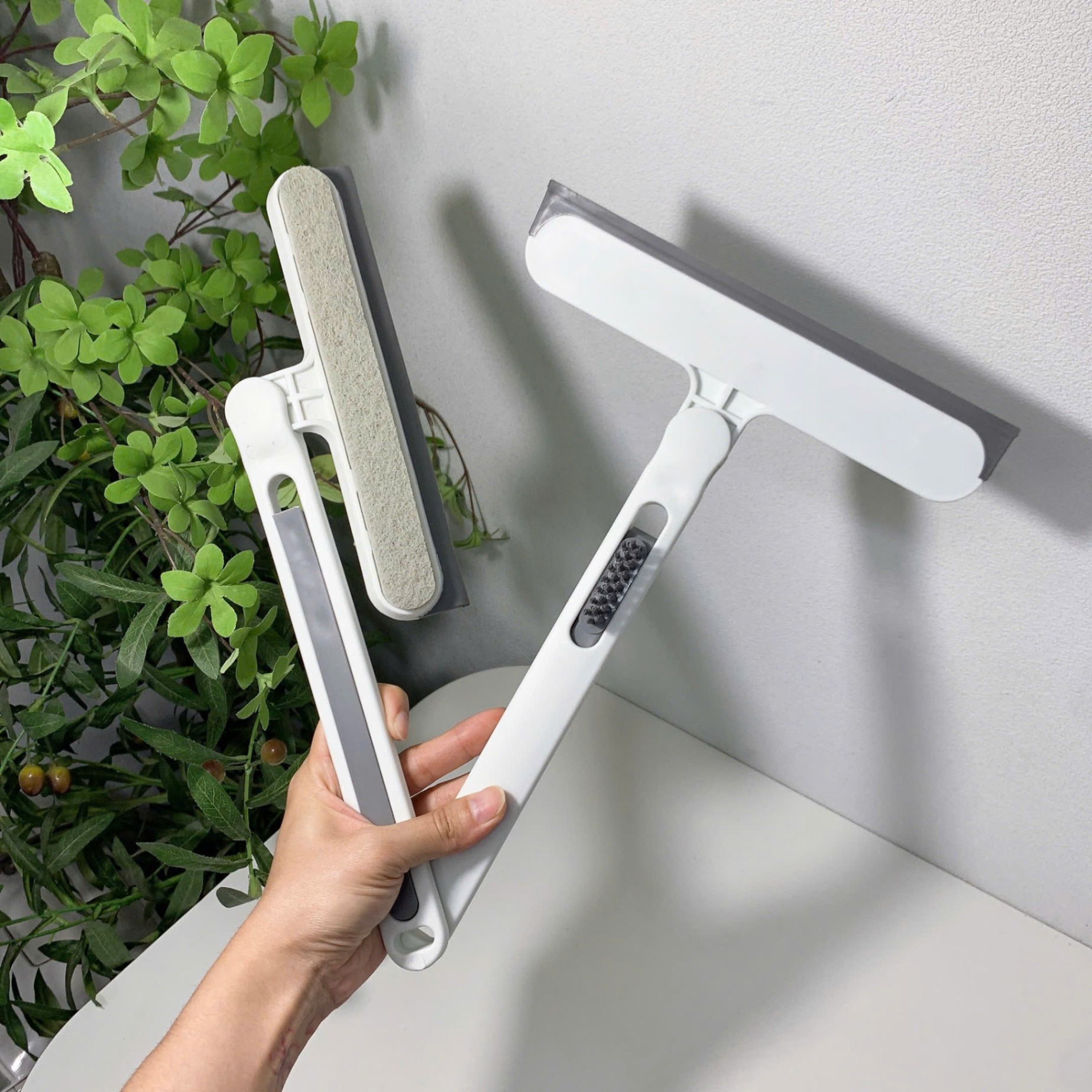 [100] Chổi Gạt Lau Kính Đa Năng Cầm Tay 4in1