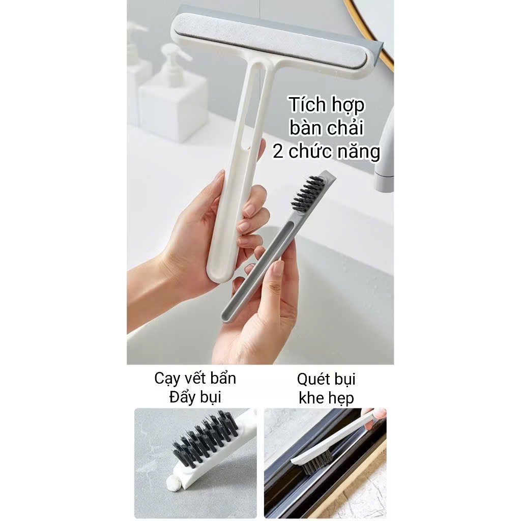 [100] Chổi Gạt Lau Kính Đa Năng Cầm Tay 4in1