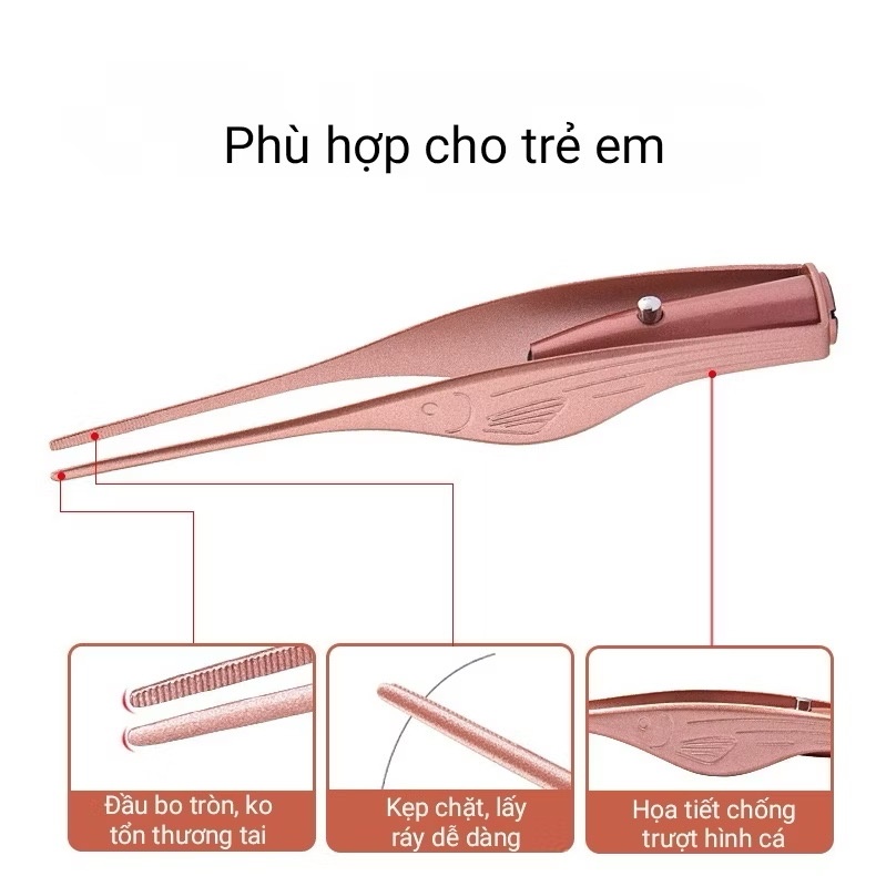 [200] Dụng Cụ Lấy Ráy Tai Có Đèn Inox