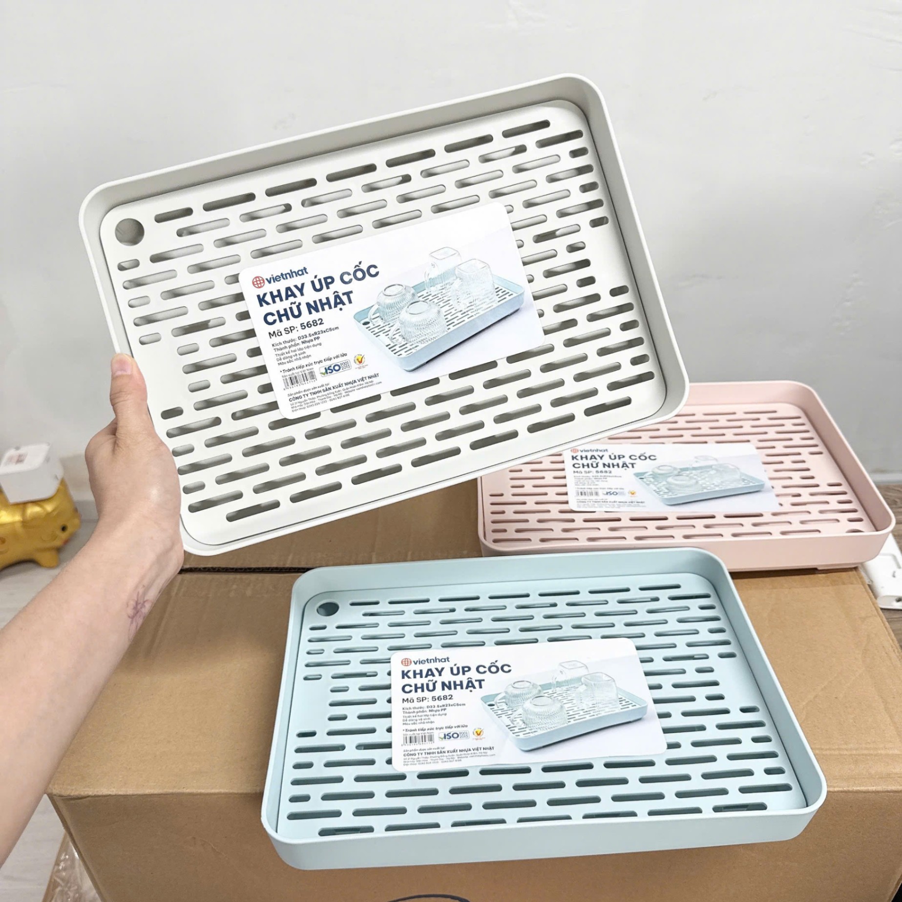 [15] Khay Úp Cốc Chữ Nhật 5682