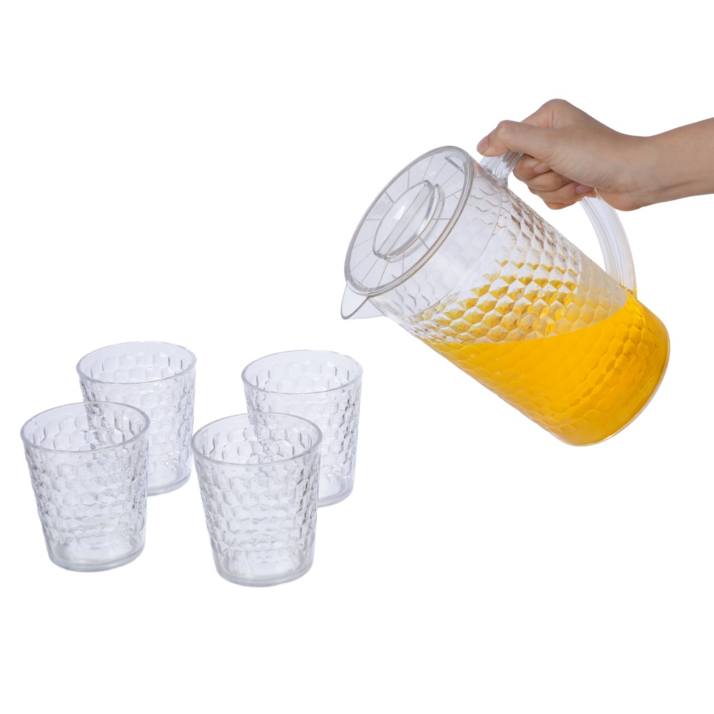 [12] Bộ Ca Tổ Ong 1900ml 4 Cốc Hokori 6075-1