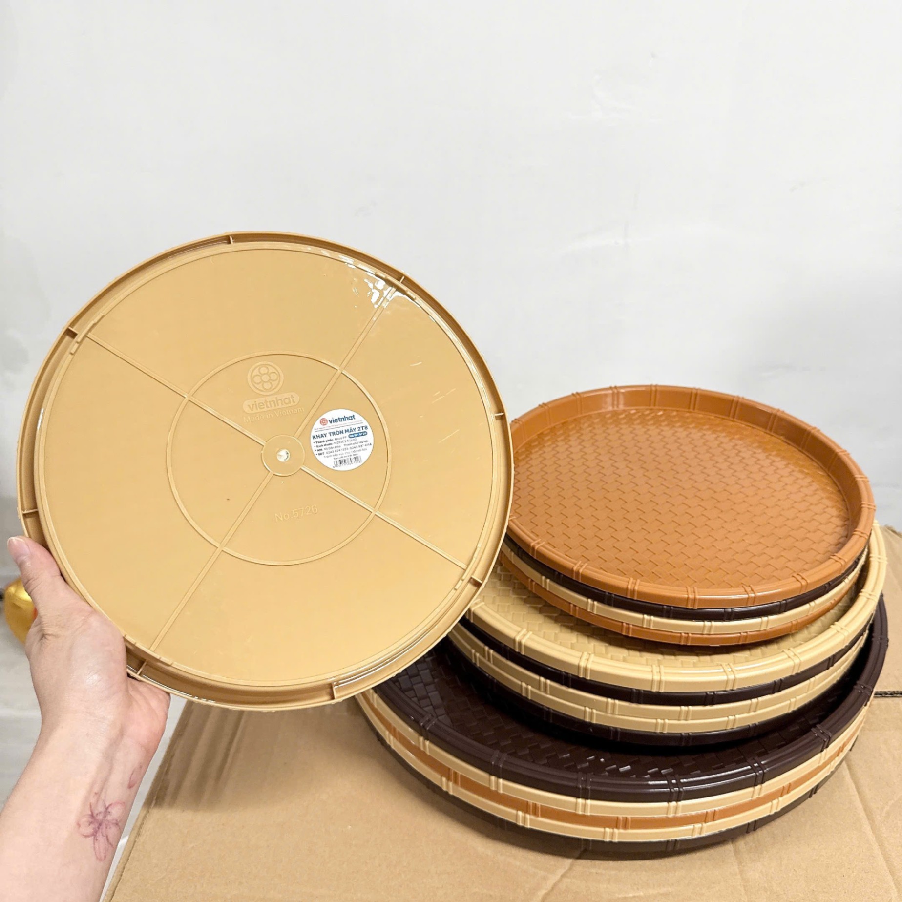 [40] Khay Tròn Mây 3T4 5727 (34cm)