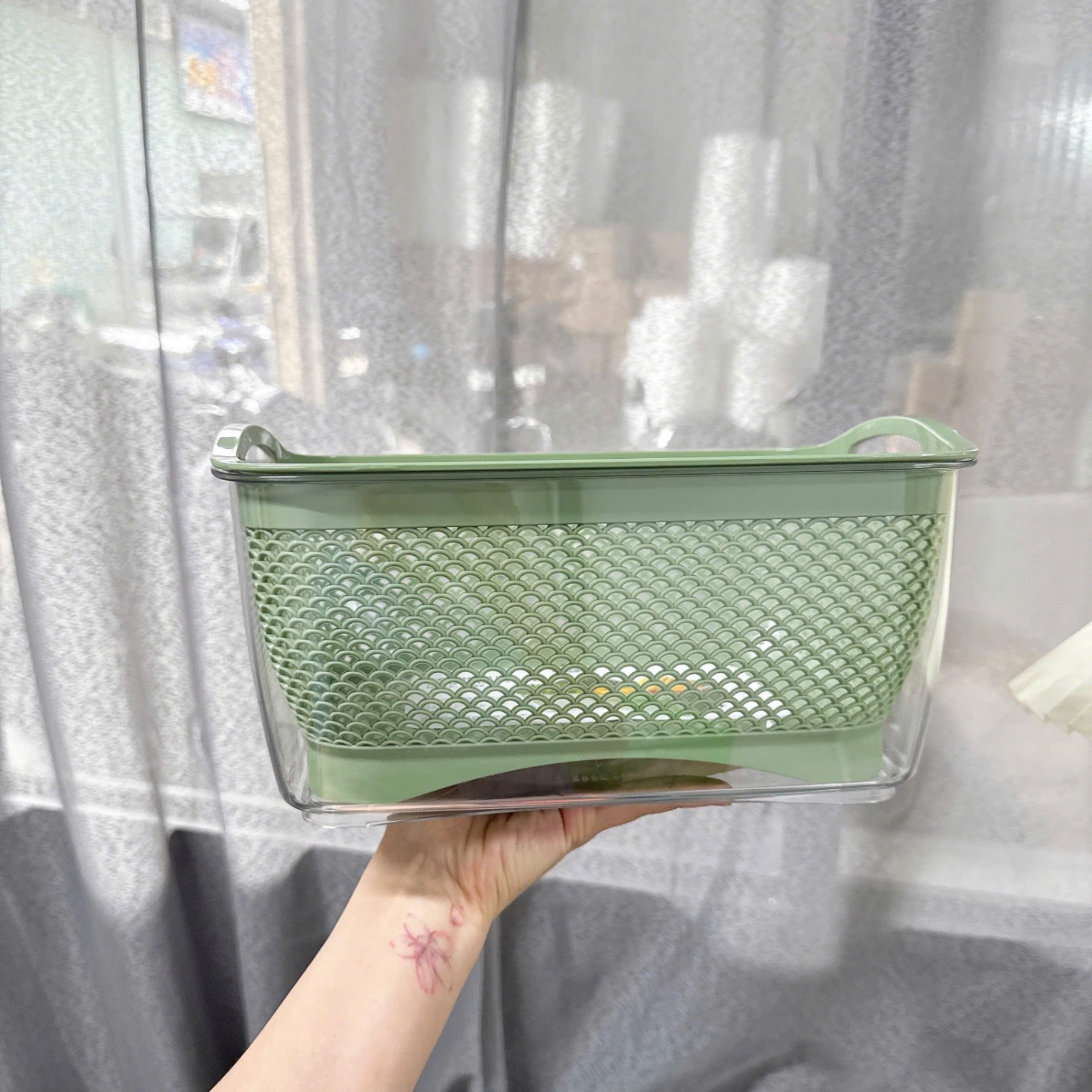 [16] Bộ Chậu Rổ Chữ Nhật Trung Hokori 2382