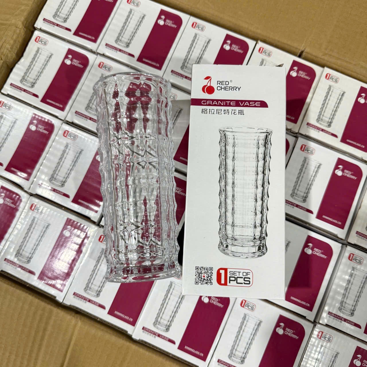 [24] Lọ Hoa Thuỷ Tinh Ống FB066A 20cm