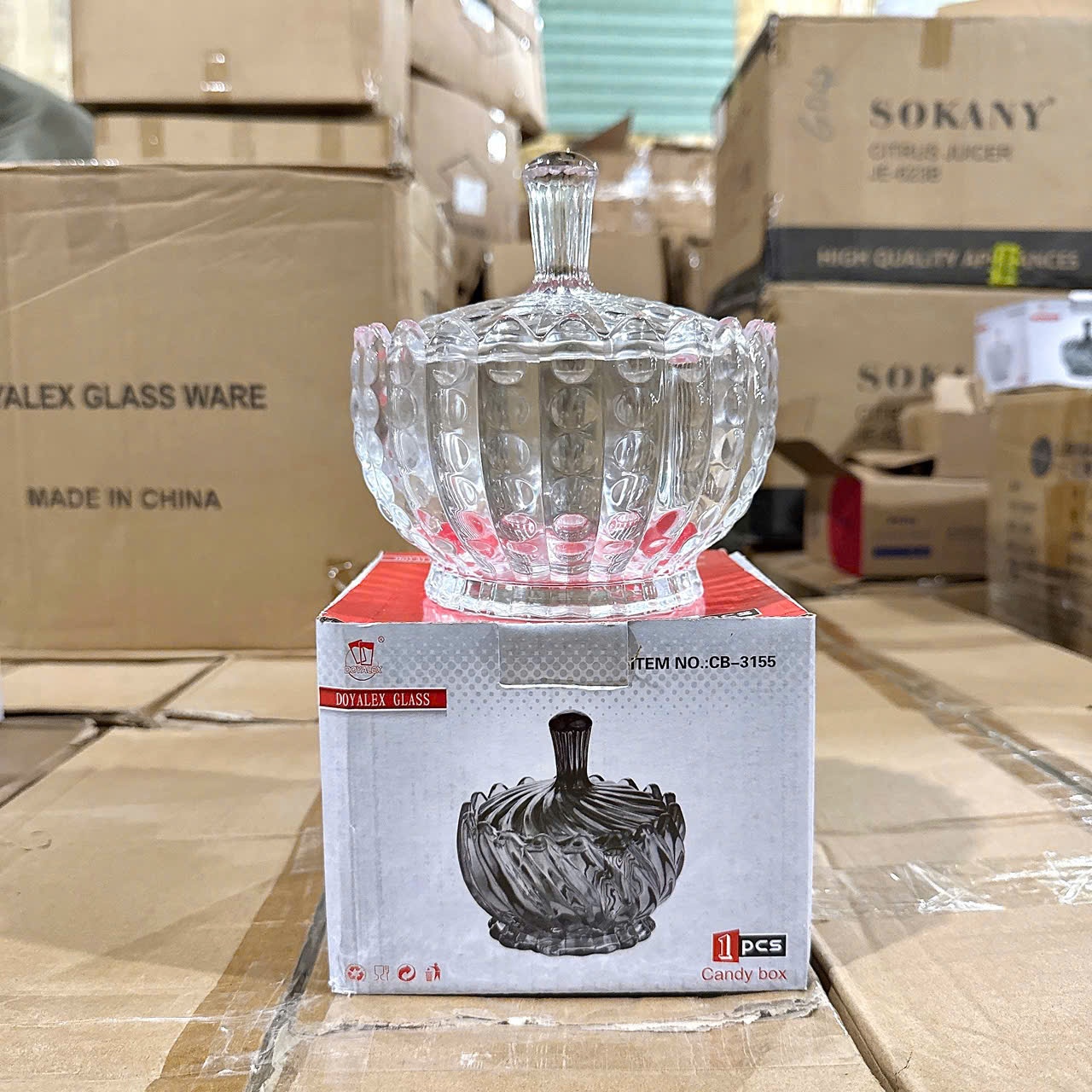 [18] Hũ Mứt Size Đại 16cm Trắng CB3155A