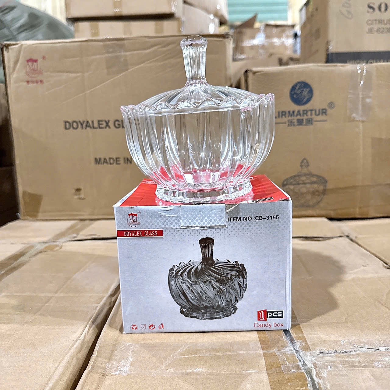 [18] Hũ Mứt Size Đại 16cm Trắng CB3155B