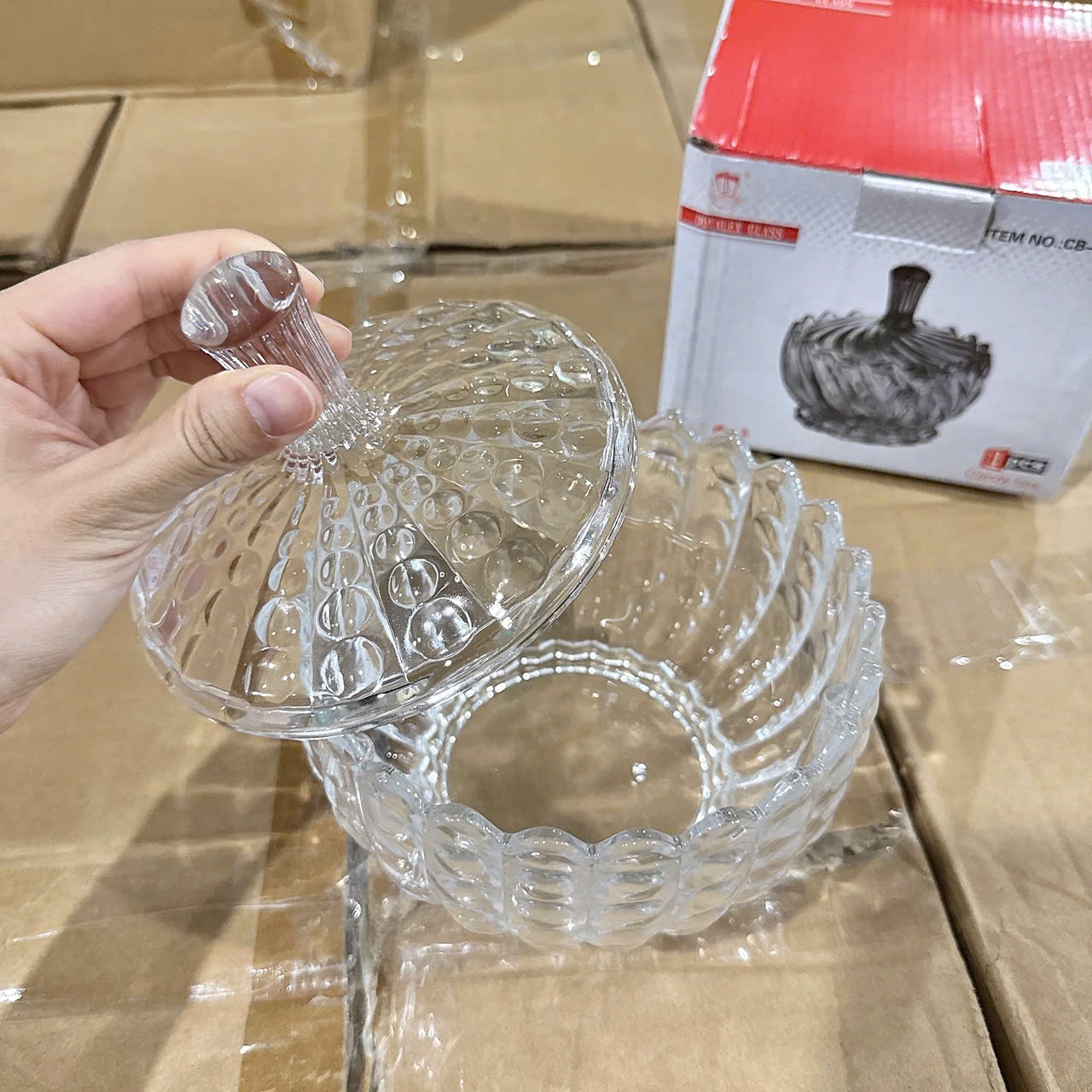 [18] Hũ Mứt Size Đại 16cm Trắng CB3155A