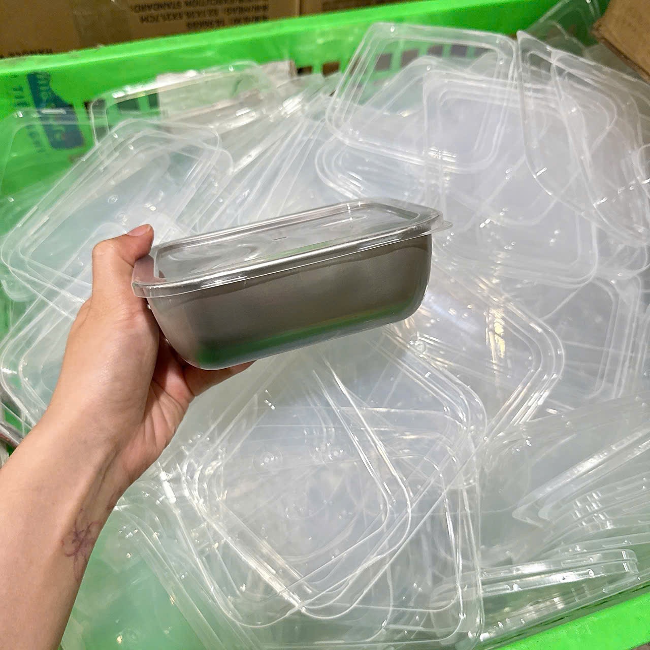 [300] Hộp Đựng Thực Phẩm INOX Có Nắp - NHẸ 13.10cm