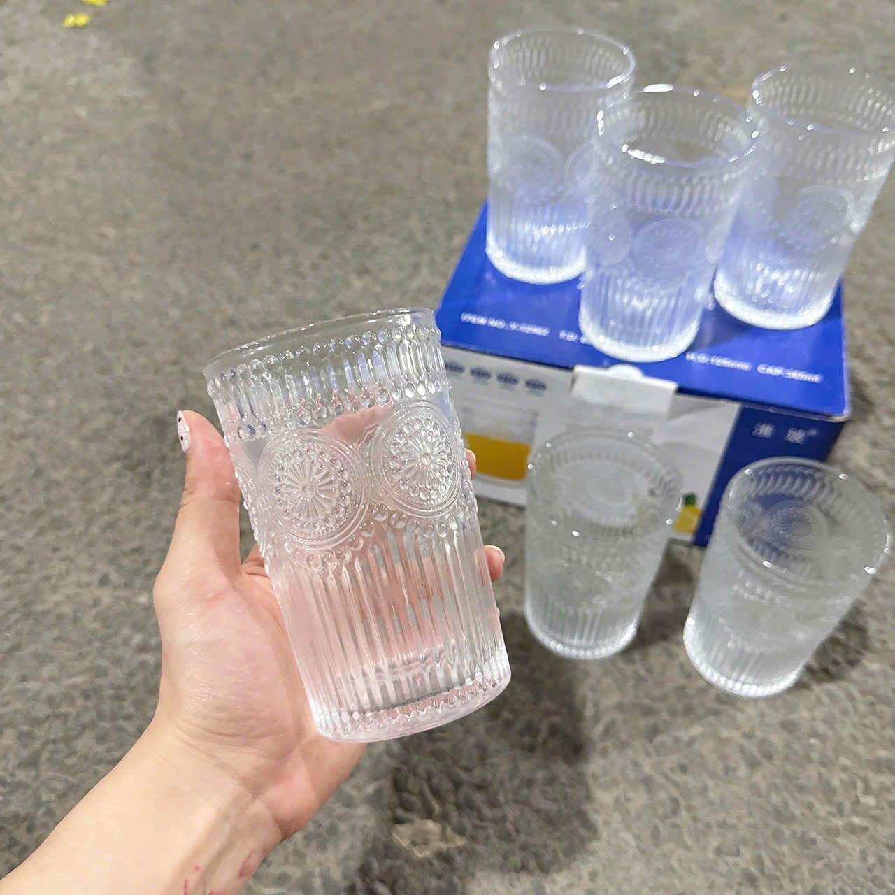 [8] Bộ 6 Cốc Thuỷ Tinh Vân Hướng Dương CAO 450ml