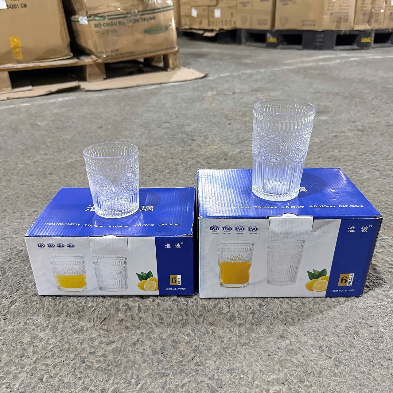 [8] Bộ 6 Cốc Thuỷ Tinh Vân Hướng Dương CAO 450ml