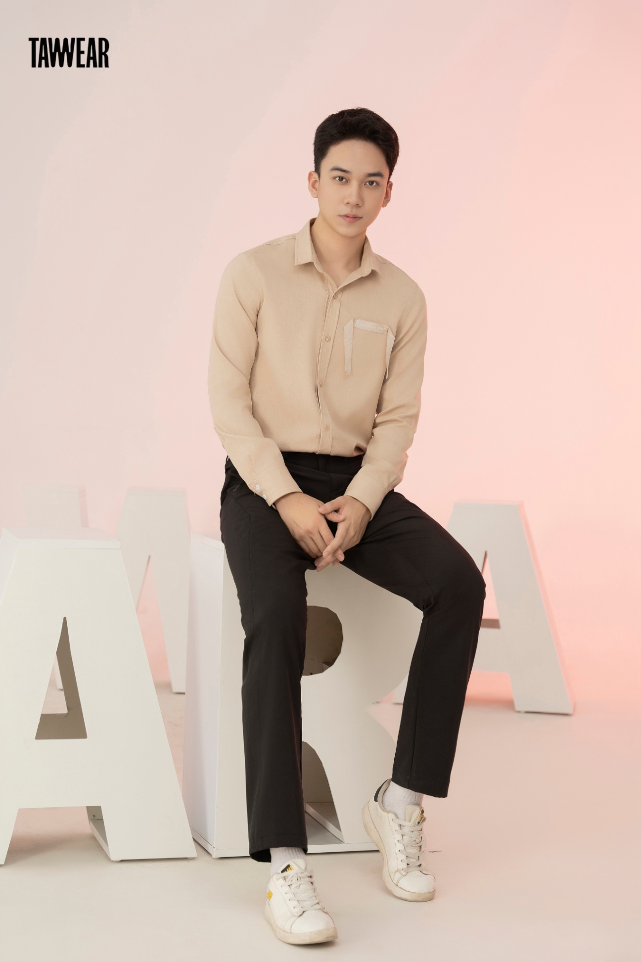 Áo Sơ Mi Nam Linen Be Dây Ngực AS302